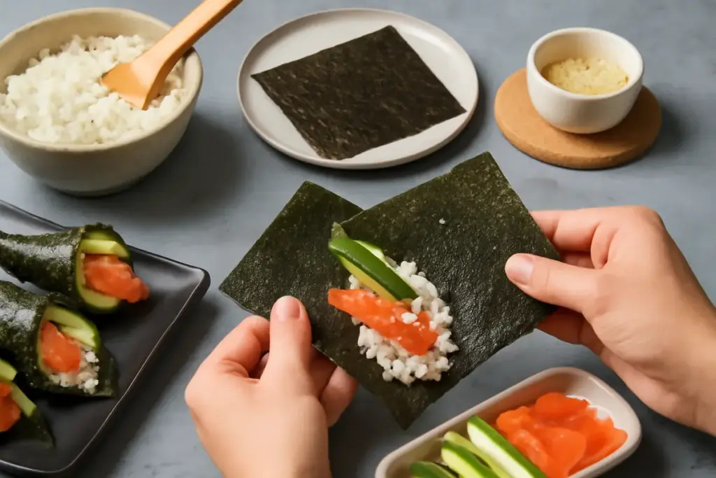 Ricetta temaki: i passaggi per coni croccanti davvero facili da arrotolare