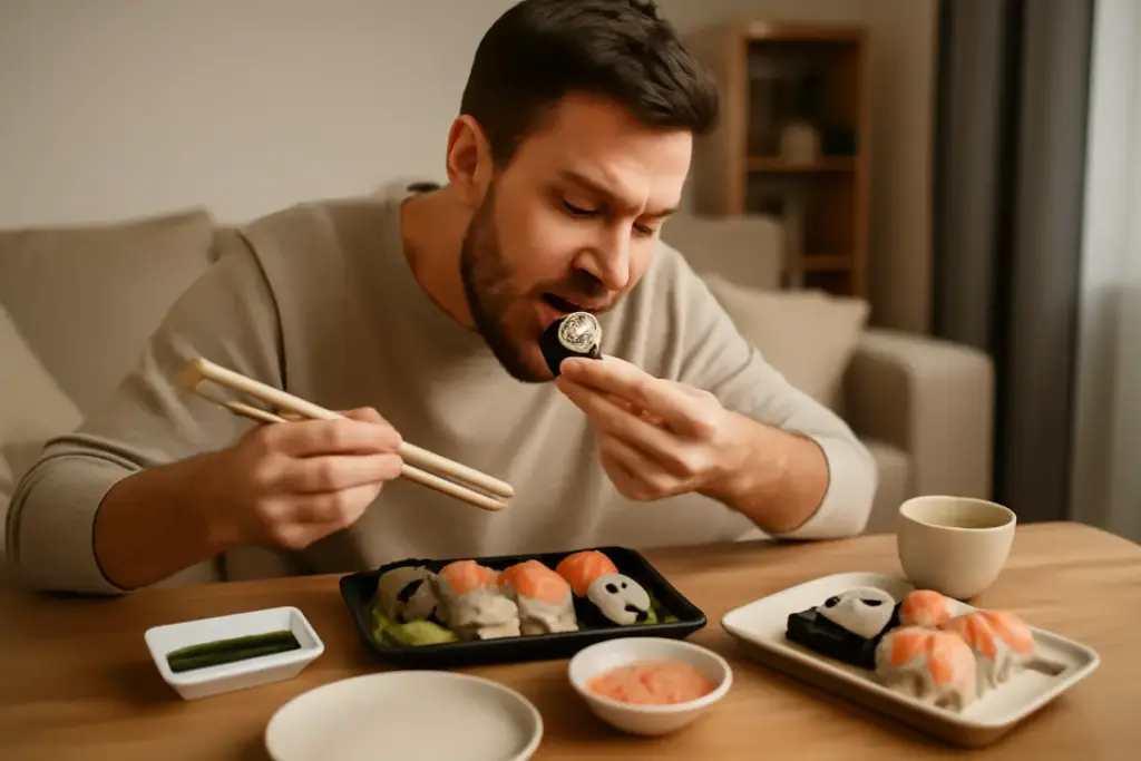 Etichetta da seguire quando si mangia sushi a casa: l’errore comune che rovina l’esperienza