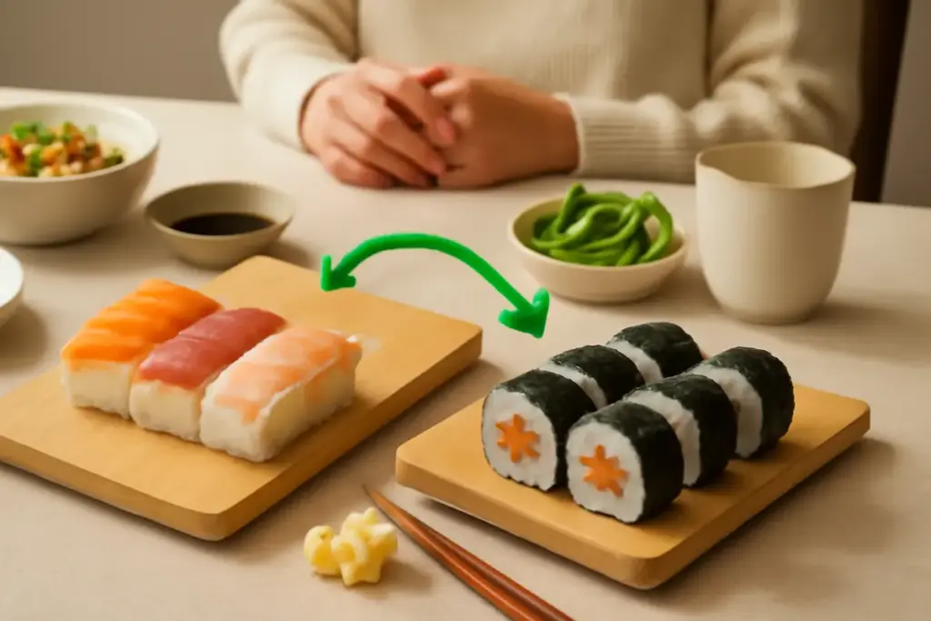 Qual è la differenza tra sushi pressato e arrotolato? Scopri la soluzione migliore per i pranzi in compagnia