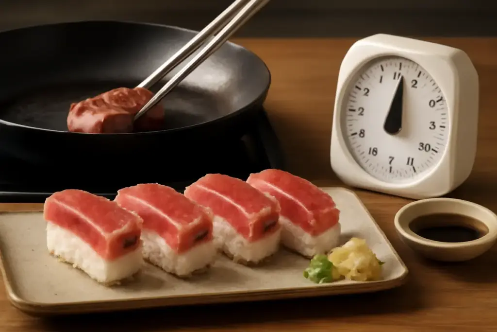 Sushi con tonno appena scottato: le tempistiche precise per una consistenza perfetta