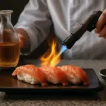 Sake flambé nel sushi: come ottenere un aroma affumicato senza coprire il pesce