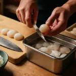 Lavorazione delle capesante per sushi: il passaggio che elimina la gommosità e ne esalta la dolcezza