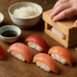 Nigiri originali fatti in casa: il tipo di pressatura che rende il pesce protagonista